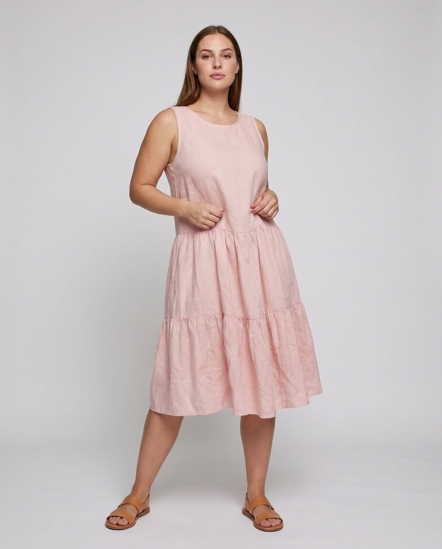 Bellamy Linen Dress with Ruffles