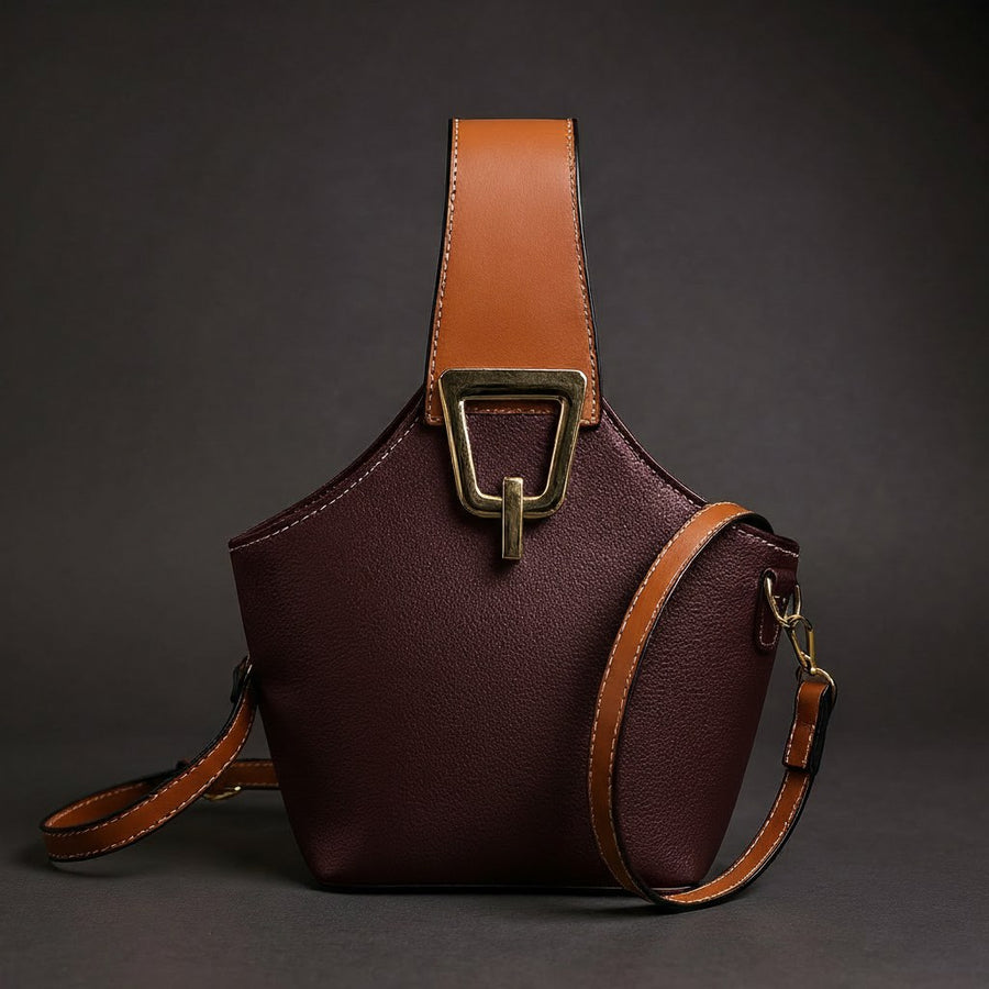 Belona Bucket Bag in Burgundy