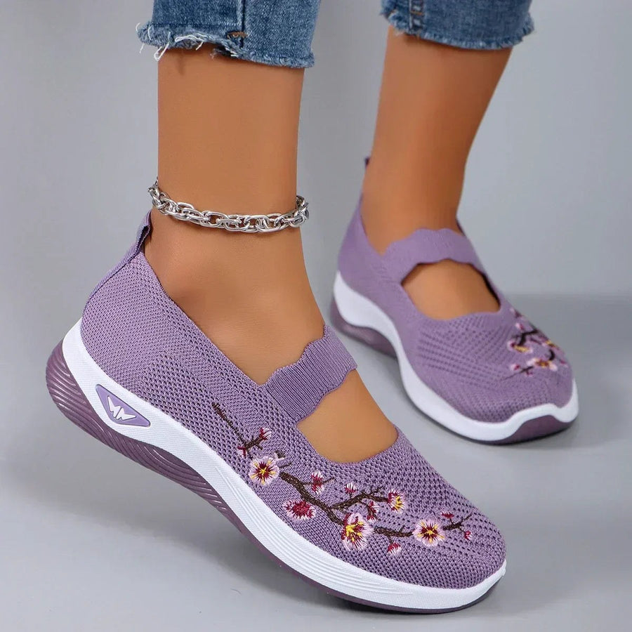 Belvora Women's Orthopedic Walking Sneakers in Purple