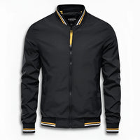 Benedikt Casual Jacket with Stand Collar in Black