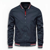 Benedikt Casual Jacket with Stand Collar in Navy