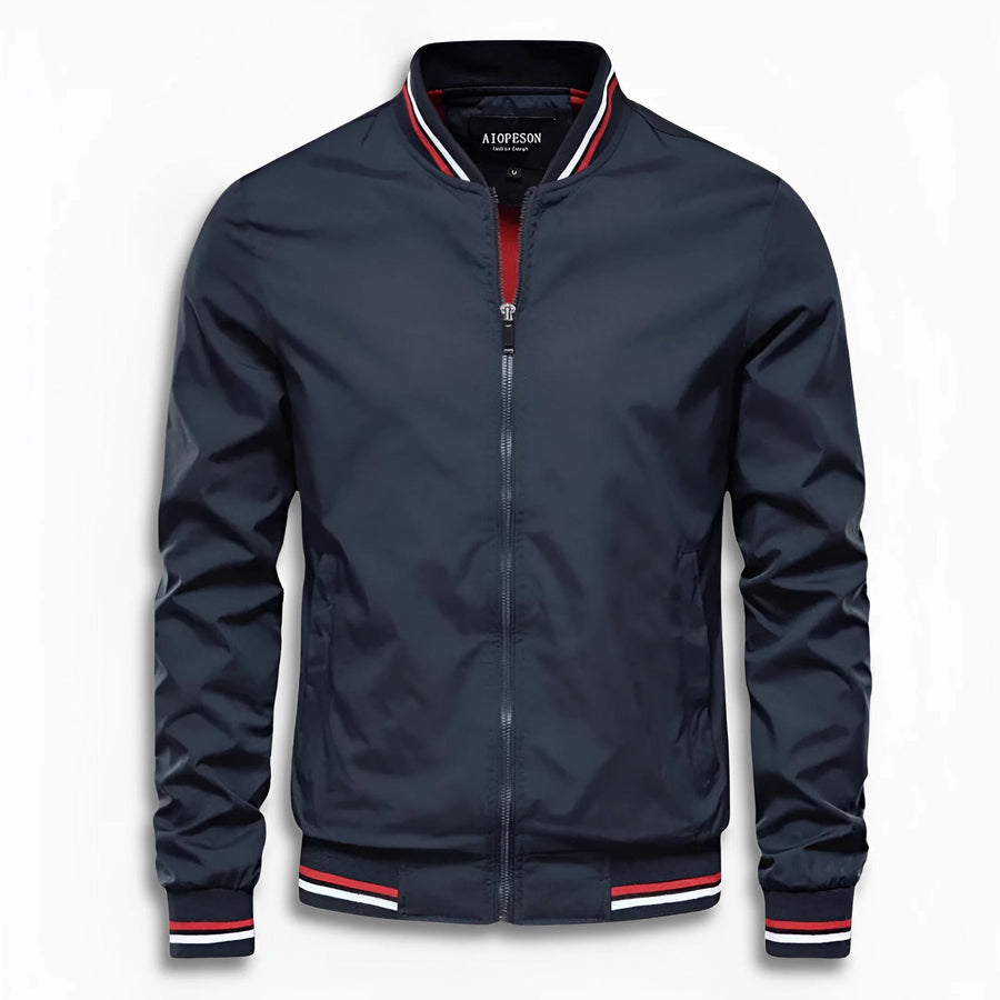 Benedikt Casual Jacket with Stand Collar in Navy