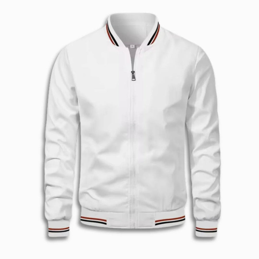 Benedikt Casual Jacket with Stand Collar in White