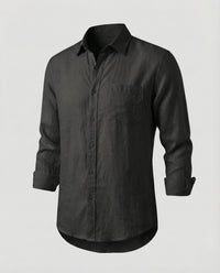 Benedikt Linen Shirt in Black