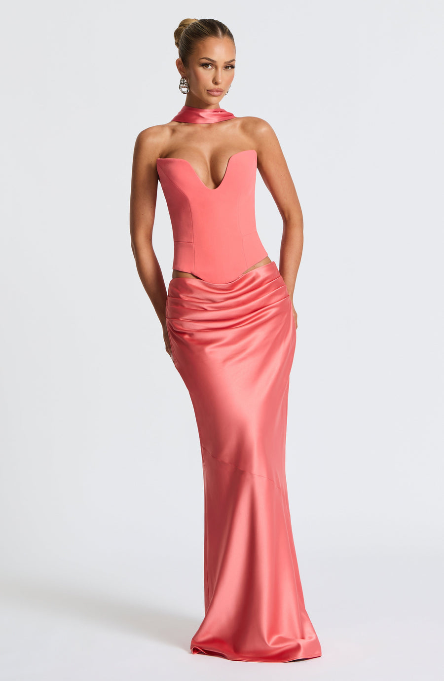Isadora Maxi Skirt in Coral Pink