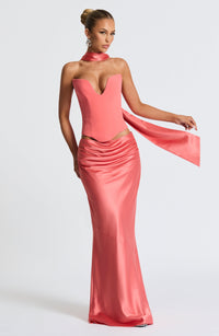 Isadora Maxi Skirt in Coral Pink
