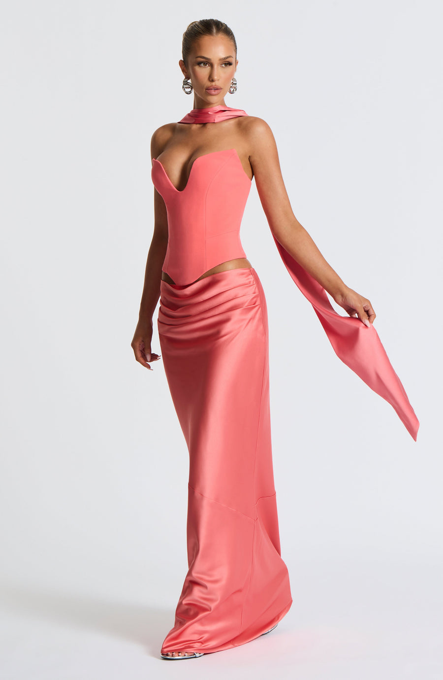 Isadora Maxi Skirt in Coral Pink