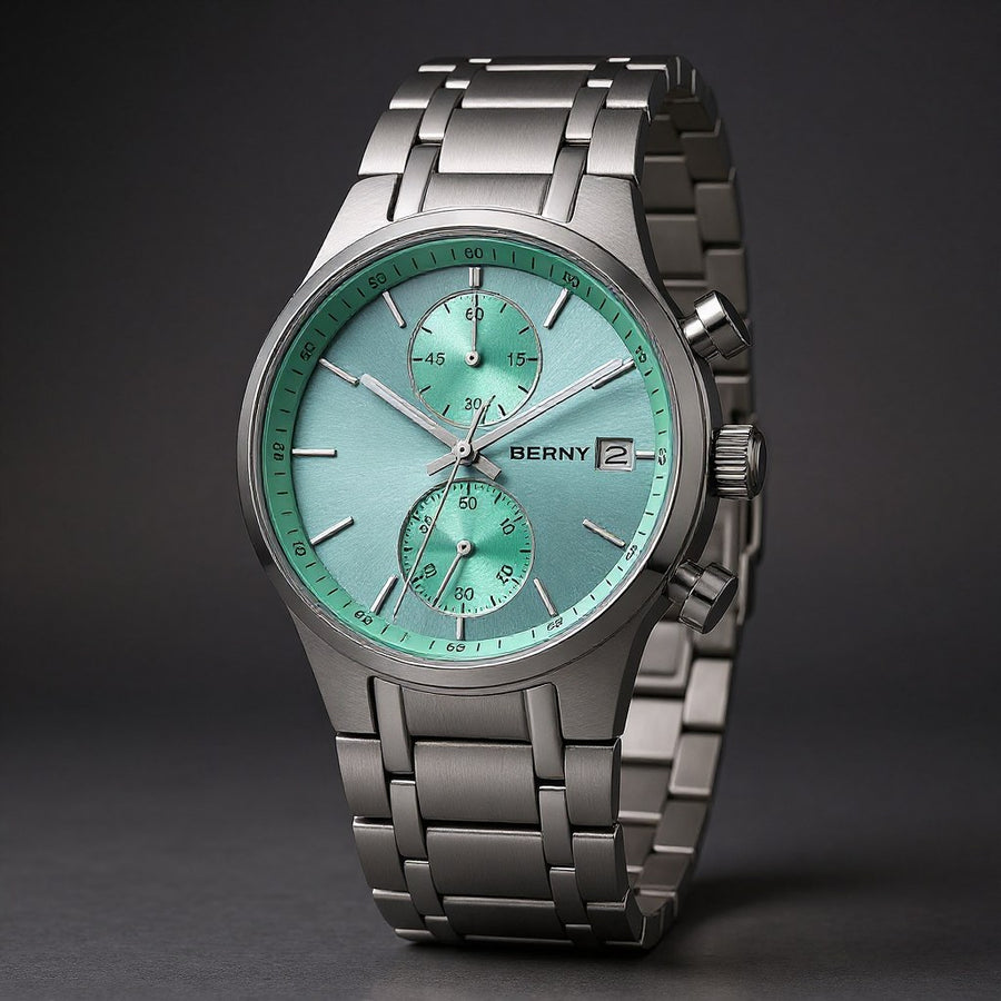 Berny Chronograph Watch, 39mm in Sapphire