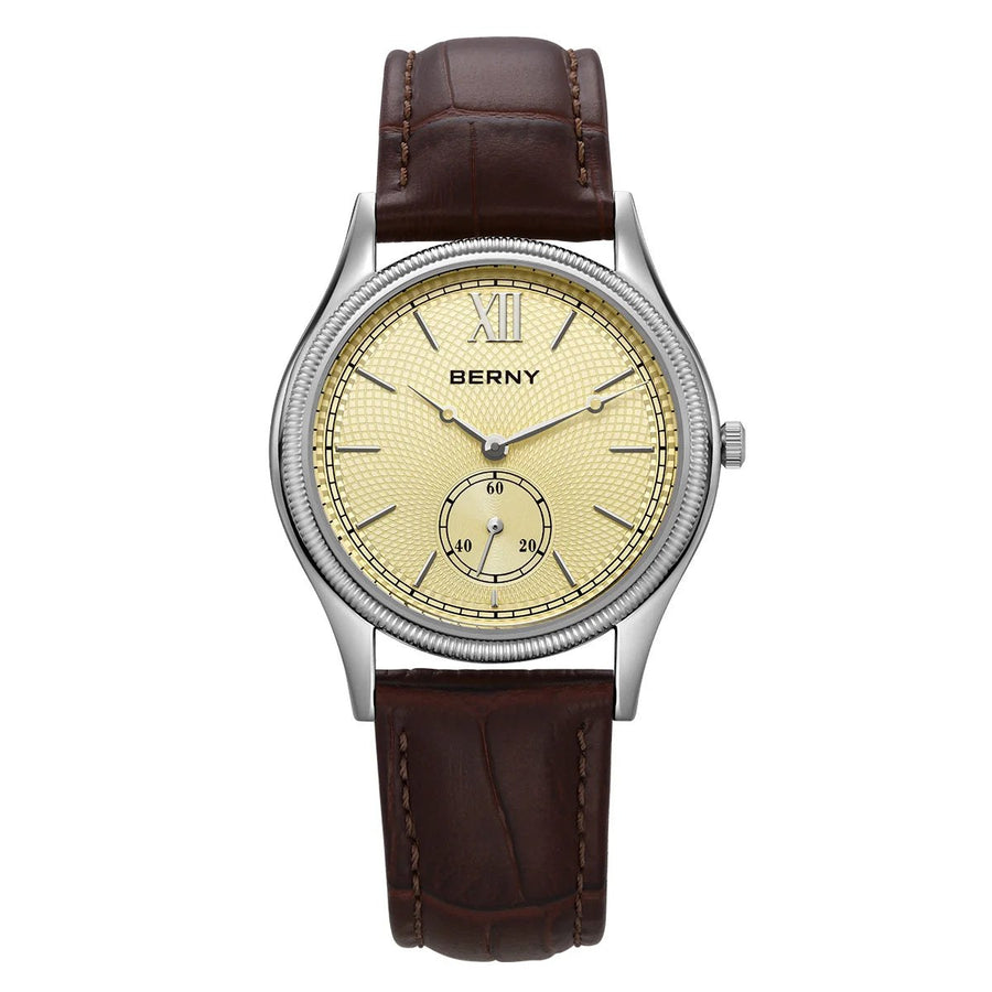 Berny Classic Leather Strap Watch, 38mm in Lemon Chiffon
