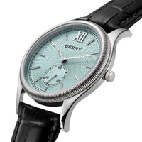 Berny Classic Leather Strap Watch, 38mm in Mint Green