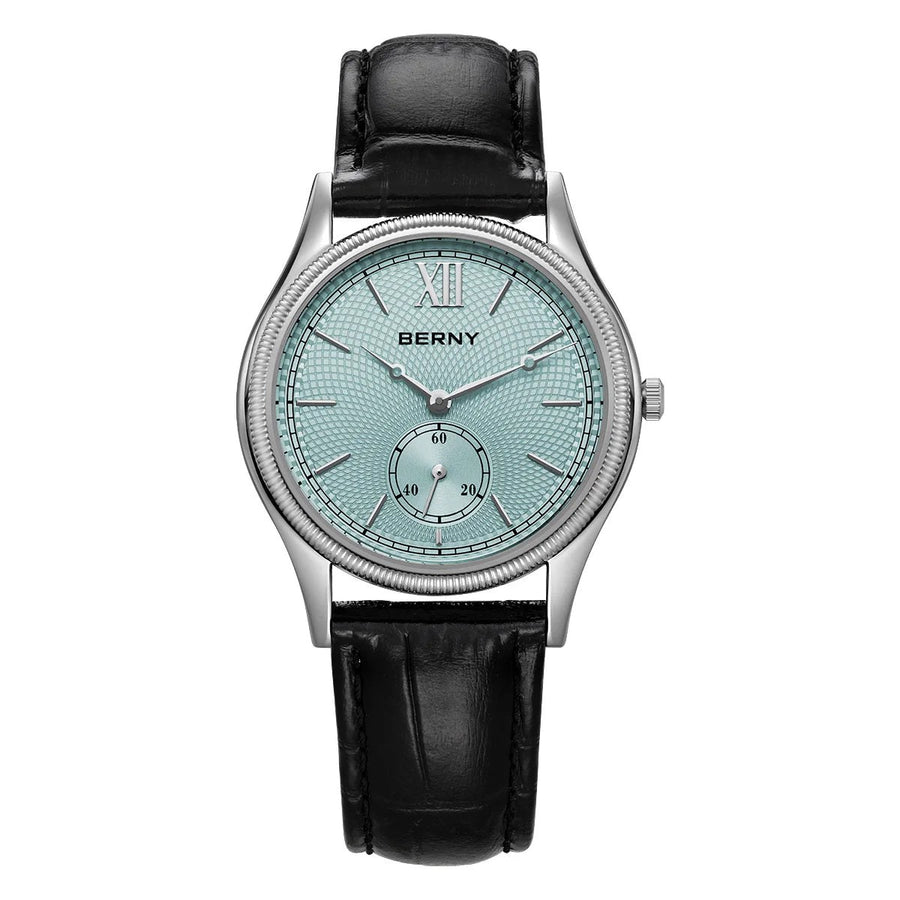 Berny Classic Leather Strap Watch, 38mm in Mint Green