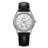 Berny Classic Leather Strap Watch, 38mm in Pearl