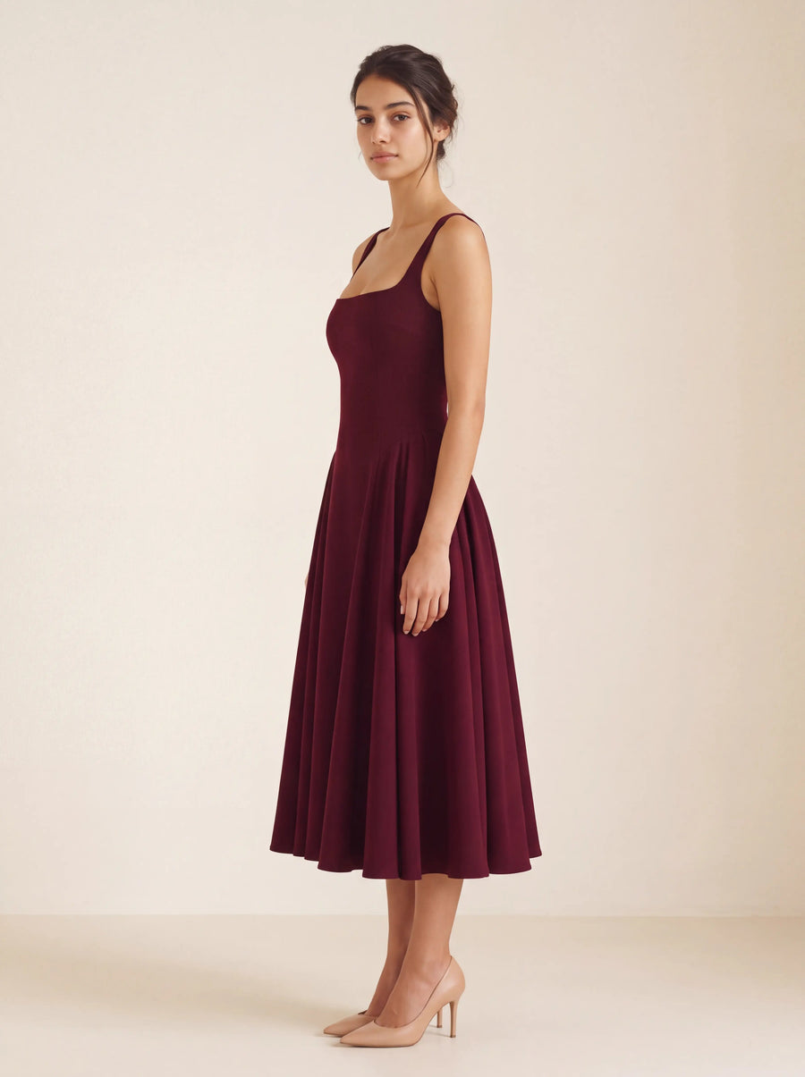 Betty Midi Dress Cherry Lacquer - side