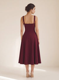 Betty Midi Dress Cherry Lacquer - back