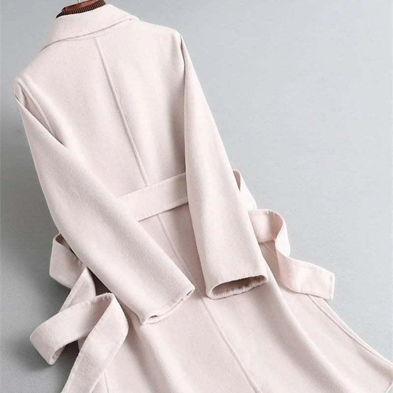 Beverly Full Length Trench Coat in Pearl