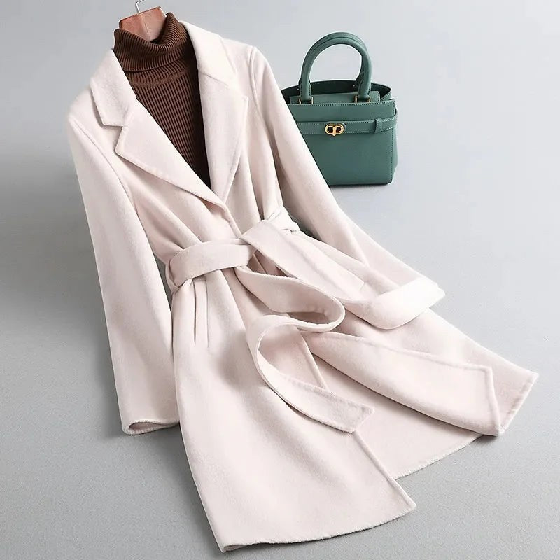 Beverly Full Length Trench Coat in Pearl