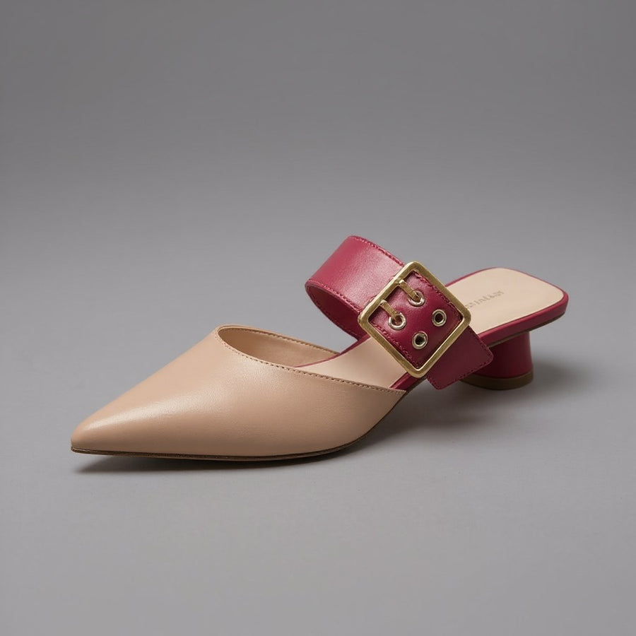 Bianca Buckle Mule in Cabernet