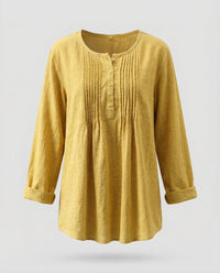 Bianca Casual Blouse with Pleated in Yellow