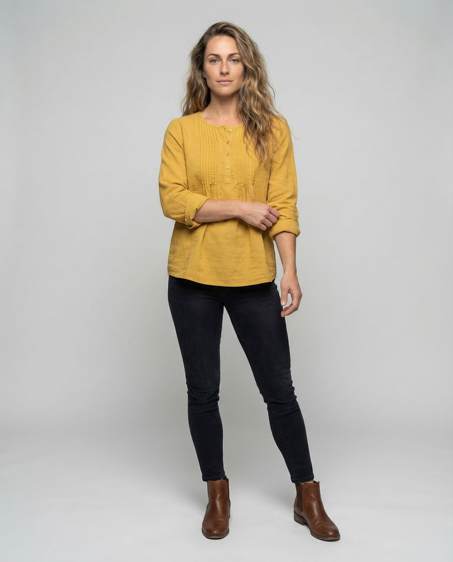 Bianca Casual Blouse with Pleated