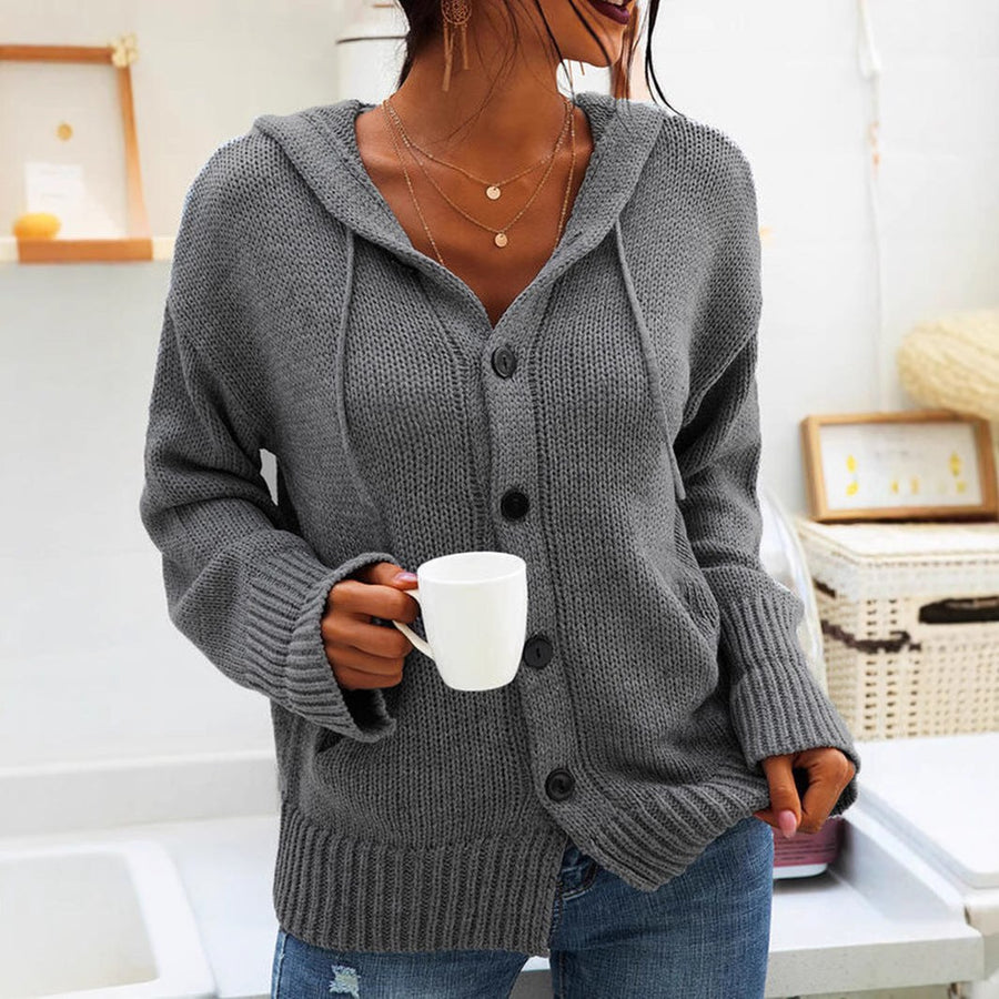 Bianca Knit Cardigan with Pockets and Hood