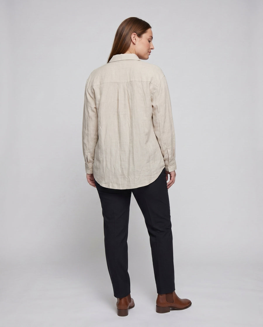 Bianca Linen Blouse with Pockets