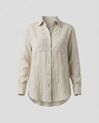 Bianca Linen Blouse with Pockets in Beige