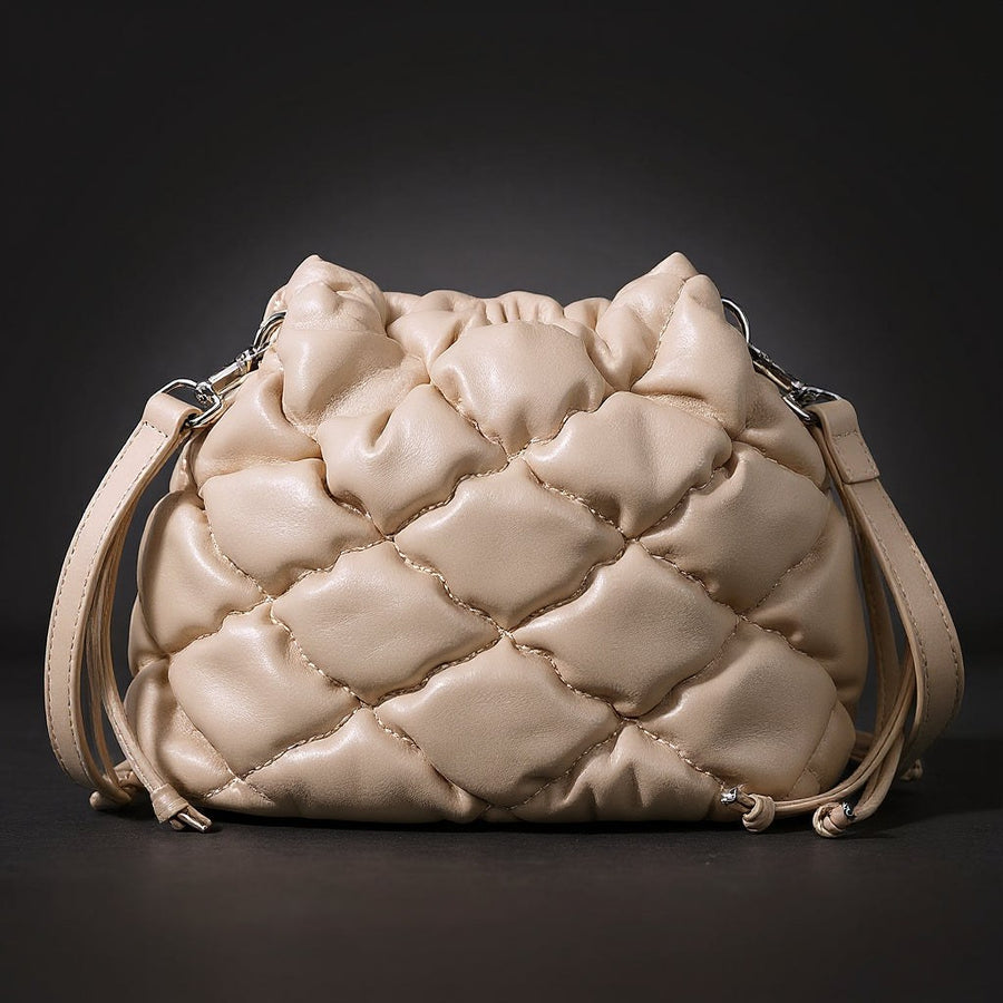Bianca Mini Crossbody Pillow Bag in Beige