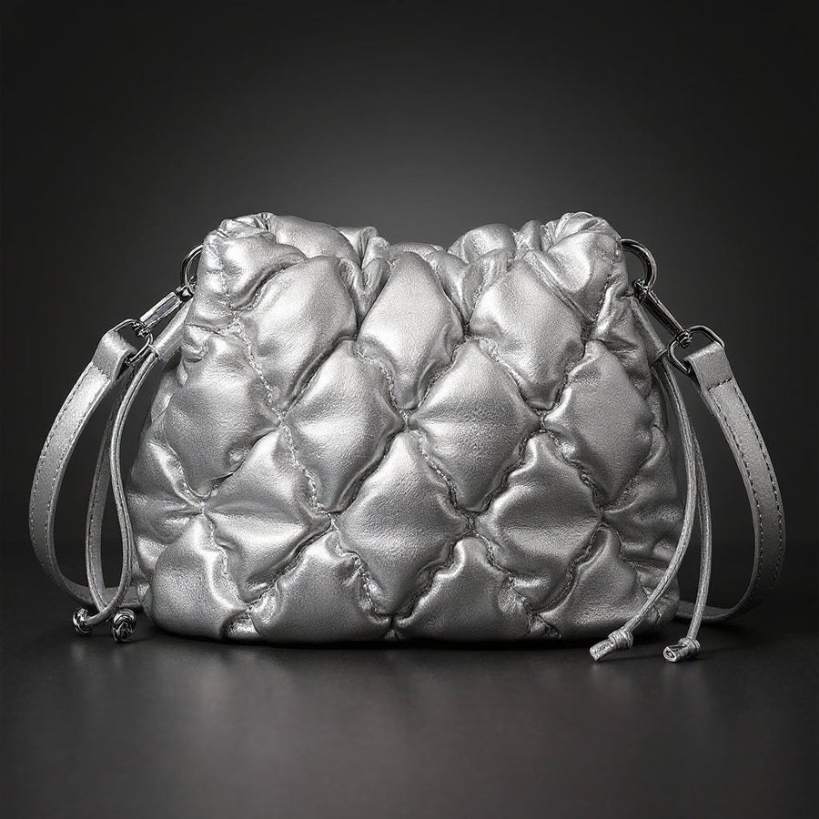 Bianca Mini Crossbody Pillow Bag in Silver