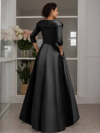 3/4 Sleeves Beading V-Neck A-Line Princess Mother of the Bride Dress with Appliques