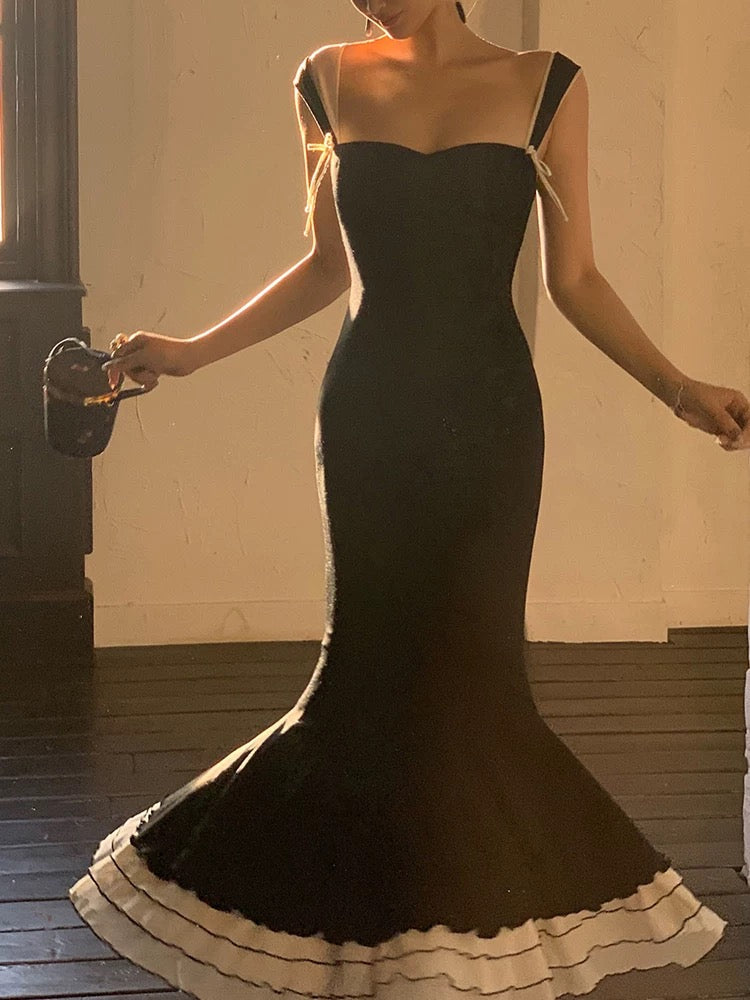 Black Mermaid Long Prom Dress Sweet Formal Party Dress