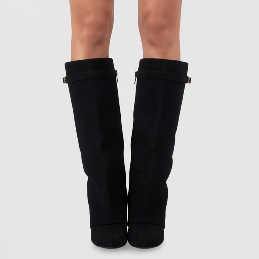 Stefanie | Women's Leather Over The Knee Buckle Boots