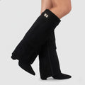 Stefanie | Women's Leather Over The Knee Buckle Boots