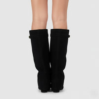 Stefanie | Women's Leather Over The Knee Buckle Boots