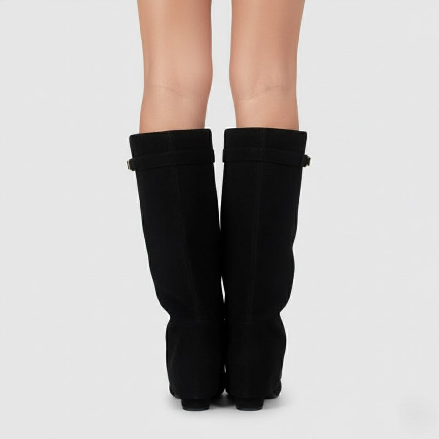 Stefanie | Women's Leather Over The Knee Buckle Boots