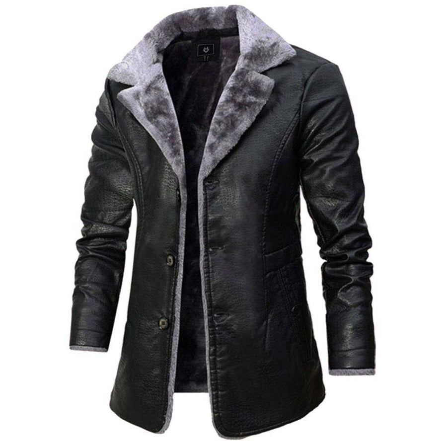 Reinhard | Men's Winter Faux Leather Jacket with Warm Faux Fur Lining
