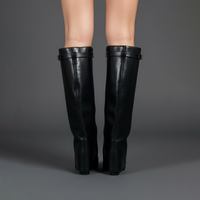 Stefanie | Women's Leather Over The Knee Buckle Boots