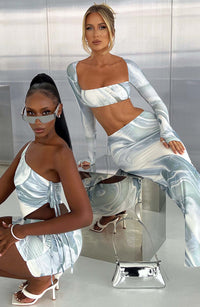 Sky Maxi Skirt - Grey Haze Print