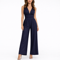 Women's Sleeveless Jumpsuit Wide Leg V-Neck