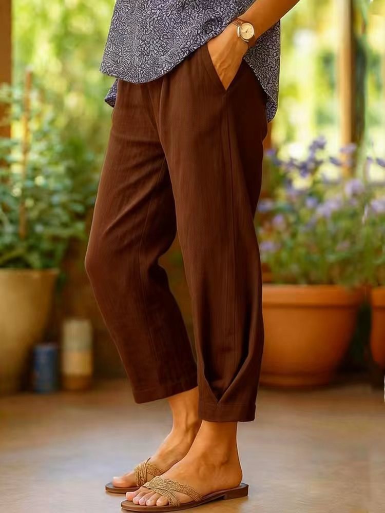 Bo Linen Trousers in Coffee