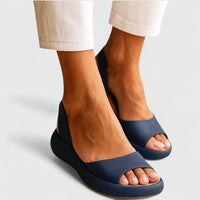 Bondi Women's Peep Toe Slingback Flatform Sandals in Blue