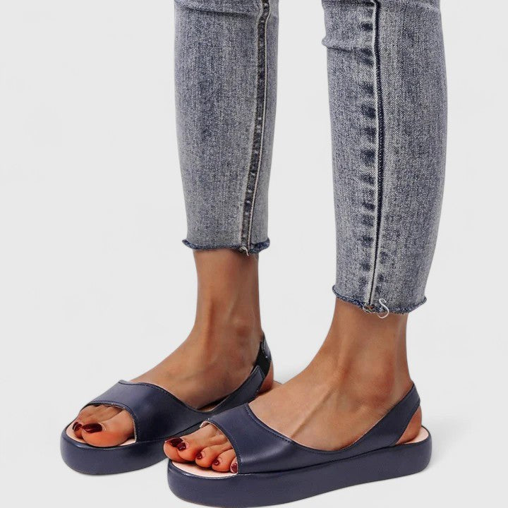 Bondi Women's Peep Toe Slingback Flatform Sandals in Pink