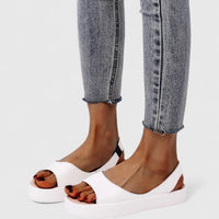 Bondi Women's Peep Toe Slingback Flatform Sandals in Pink