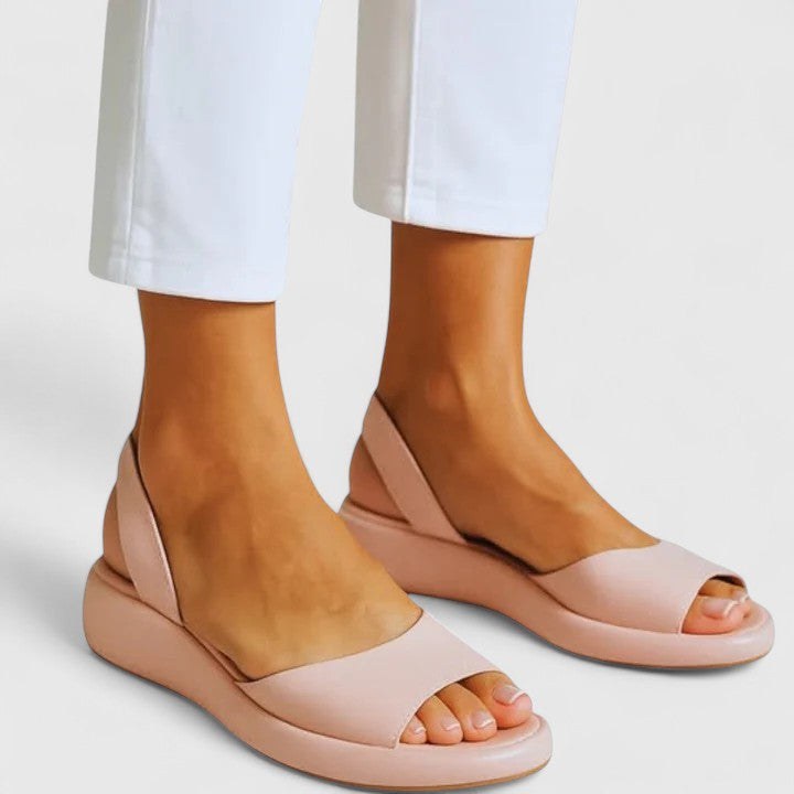 Bondi Women's Peep Toe Slingback Flatform Sandals in Pink