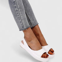 Bondi Women's Peep Toe Slingback Flatform Sandals in White