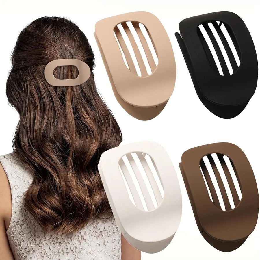 Brenda Women's Large Hair Claw Clip Oval Flat in 4pcs-2