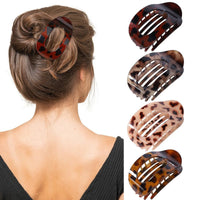 Brenda Women's Large Hair Claw Clip Oval Flat in 4pcs-3