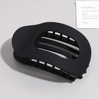 Brenda Women's Large Hair Claw Clip Oval Flat in matte black