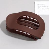 Brenda Women's Large Hair Claw Clip Oval Flat in matte brick red