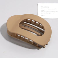 Brenda Women's Large Hair Claw Clip Oval Flat in matte brown