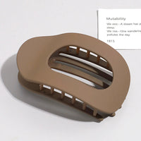 Brenda Women's Large Hair Claw Clip Oval Flat in matte coffee